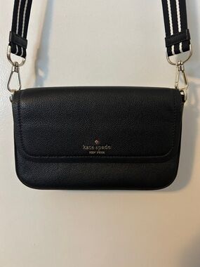 ♠️Kate Spade♠️ Black Pebbled Leather Rosie Crossbody Bag with Adjustable Strap